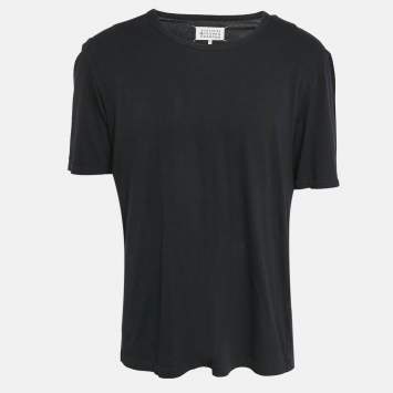 Pre Owned Maison Martin Margiela Black Cotton Round Neck T-Shirt S
