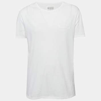 Pre Owned Maison Martin Margiela White Jersey Crewneck T-Shirt XL