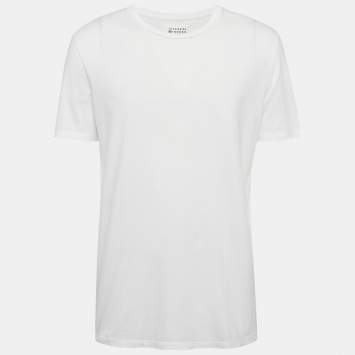 Pre Owned Maison Martin Margiela White Jersey Crewneck T-Shirt XL