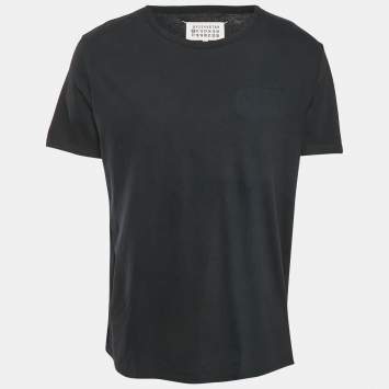 Pre Owned Maison Martin Margiela Black Cotton Knit Crew Neck T-Shirt XL