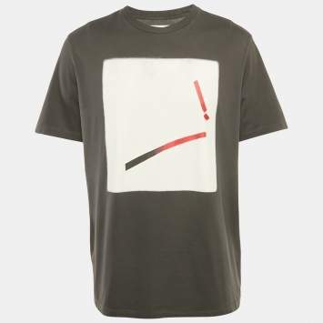 Pre Owned Maison Martin Margiela Grey Printed Crew Neck T-Shirt M