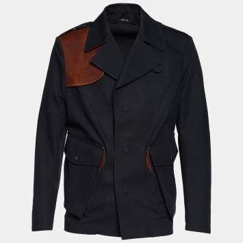 Pre Owned Maison Martin Margiela Black Cotton Button Front Jacket L