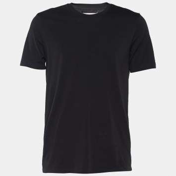 Pre Owned Maison Martin Margiela Black Jersey Crew Neck T-Shirt L