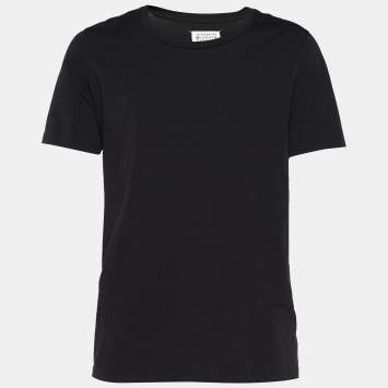 Pre Owned Maison Martin Margiela Black Cotton Crew Neck T-Shirt XL
