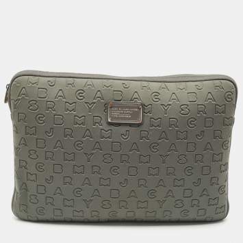 Pre Owned Marc by Marc Jacobs Grey Polyester Dreamy Logo Laptop Case