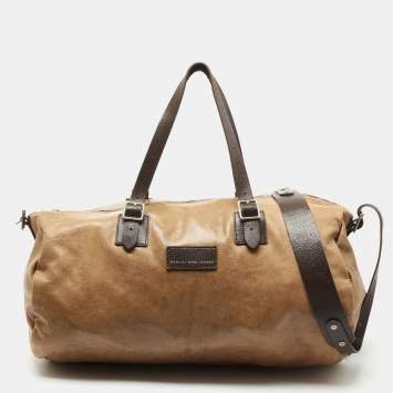 Pre Owned Marc by Marc Jacobs Tan Leather Weekender Duffel Bag