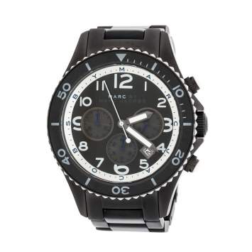 Pre Owned Marc by Marc Jacobs Black PVD Coated Stainless Steel Marine Rock MBM5025 Men's Wristwatch 45 mm