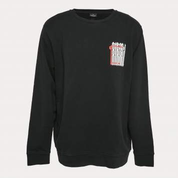 Pre Owned Marcelo Burlon Black Printed Cotton Sweatshirt XL