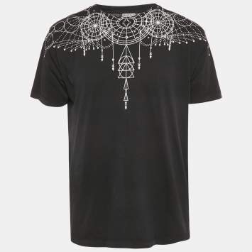Marcelo Burlon Black Printed Jersey Crewneck T-Shirt L
