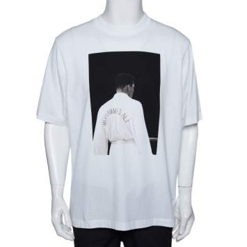 مملوكة مسبقًا Marcelo Burlon x Muhammad Ali White Graphic Print Cotton T-Shirt M