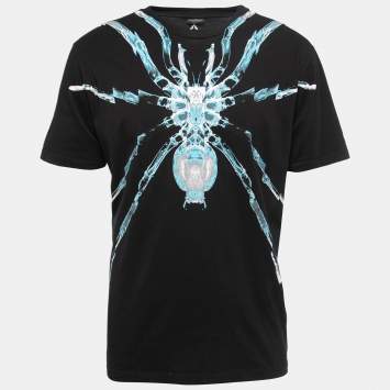 مملوكة مسبقًا Marcelo Burlon Black Printed Cotton Half Sleeve T-Shirt M