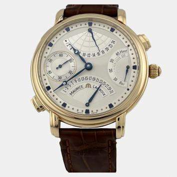 Pre Owned Maurice Lacroix Masterpiece MP7018 Manual Winding 18k Rose Gold Men's Wristwatch 43 mm