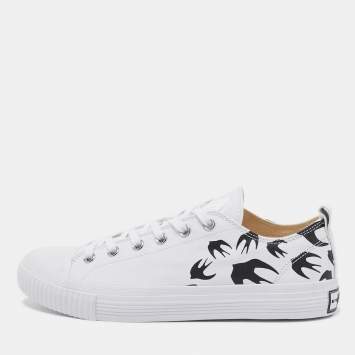 Pre Owned McQ by Alexander McQueen White Canvas Low Top Sneakers Size 42