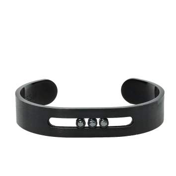 Pre Owned Messika Move Black Brushed Titanium & Diamond Cuff Bracelet XS