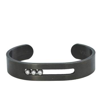Pre Owned Messika Move Diamond Titanium Graphite Open Cuff Bracelet XS
