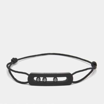 Messika Move Titanium Black Diamond Cord Bracelet