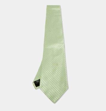 مملوكة مسبقًا Michael Michael Kors Green Patterned Silk Tie
