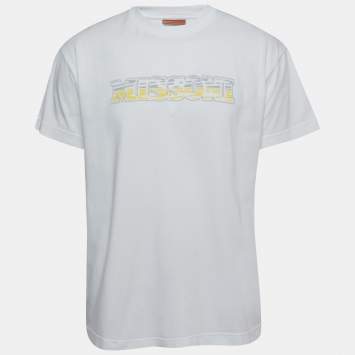Pre Owned Missoni White Cotton Graphic T-Shirt M