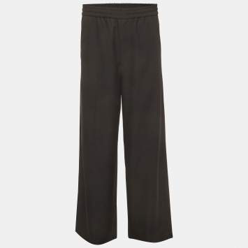 Pre Owned MM6 Maison Margiela Black Wool Blend Wide Leg Trousers M   