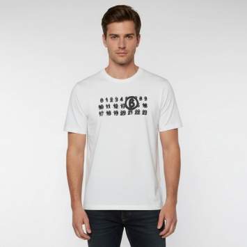 مملوكة مسبقًا MM6 Maison Margiela White Logo Graphic Jersey T-Shirt S