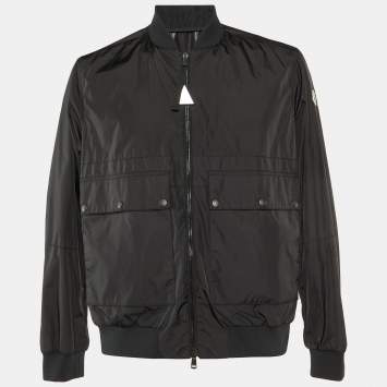 Pre Owned Moncler Black Nylon Iwao Zip Up Jacket M