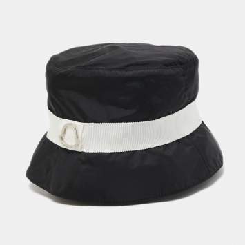 Pre Owned Moncler Black Nylon Bucket Hat S