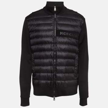 Pre Owned Moncler Black Synthetic and Cotton Puffer Jacket XXL
