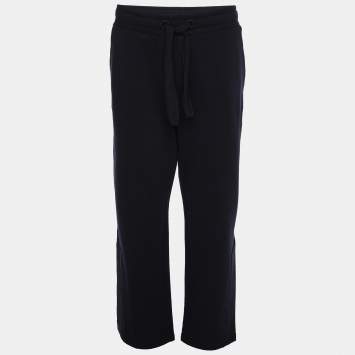 Pre Owned Moncler Navy Blue Cotton Drawstring Track Pant XL