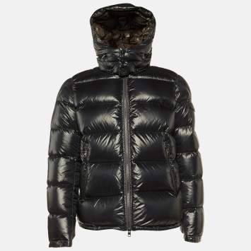 Pre Owned Moncler Black Nylon Zin Down Zip Up Jacket M
