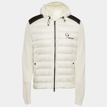 MONCLER X PALM ANGELS フーディー 8 Moncler x Palm Angels White Logo Print Cotton Oversized