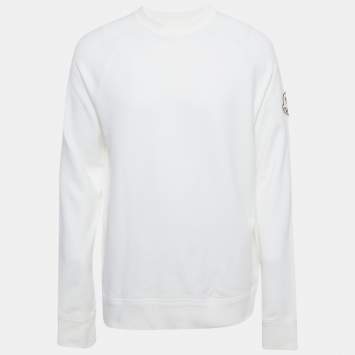 Pre Owned Moncler Genius 1952 X Awake NY White Printed Cotton Knit Sweatshirt L