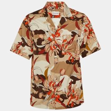 Pre Owned Moncler Multicolor Floral Print Cotton Shirt M