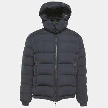 Pre Owned Moncler Navy Blue Synthetic Puffer Down Jacket S