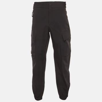 Pre Owned Moncler Black Taffeta Day- Namic Track Pants M 