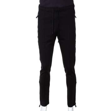Pre Owned Moncler Black Knit Zipper Detail Pants M