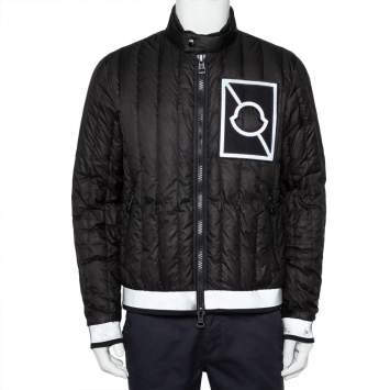 Pre Owned Moncler X Craig Green Black Synthetic Reflective Hem Detail Down Puffer Altman Jacket L
