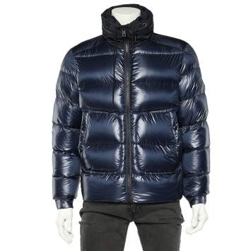 Pre Owned Moncler Navy Blue Quilted Badenne Puffer Jacket M
