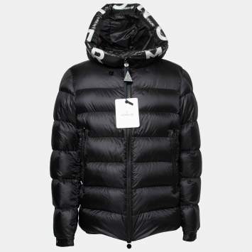 Pre Owned Moncler Black Synthetic Salzman Down Puffer Jacket L