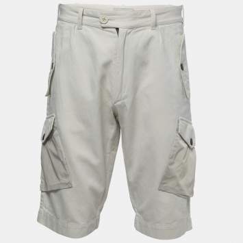 Pre Owned Moncler Beige Denim Bermuda Shorts M