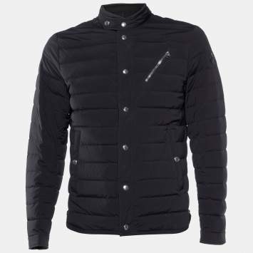 Pre Owned Moncler Black Down Nestor Short Jacket L