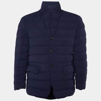 Pre Owned Moncler Navy Blue Deydier Down Puffer Jacket M