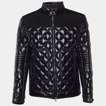 Pre Owned Moncler Black Down Quilted Veran Jacket L