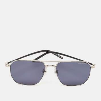 Pre Owned Montblanc Black MB0367SA Aviator Sunglasses