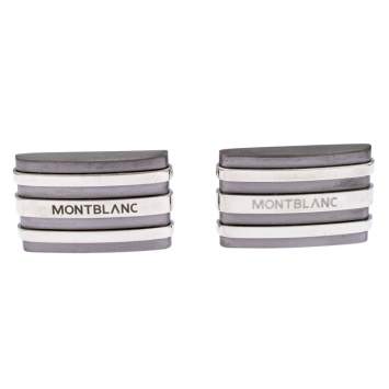 Pre Owned Montblanc Meisterstuck Stainless Steel & Tantalum Rectangular Cufflinks