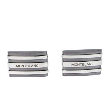 Pre Owned Montblanc Meisterstuck Stainless Steel & Tantalum Rectangular Cufflinks
