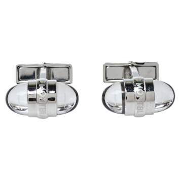 Pre Owned Montblanc Silver Tone Floating Stars Urban Walker Cufflinks
