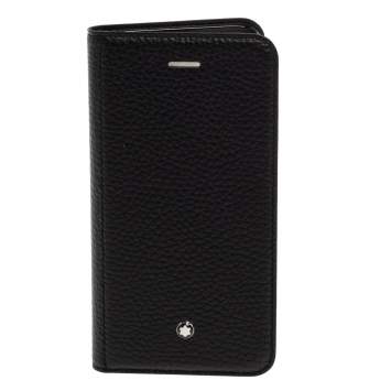 Pre Owned Montblanc Black Leather Sartorial iPhone 8 Flip Case