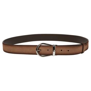 Pre Owned Montblanc Ombre Beige Suede Casual Line Buckle Belt 120CM