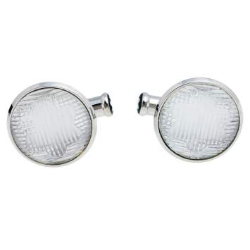 Pre Owned Montblanc Urban Spirit Stainless Steel Engraved Glass Cufflinks