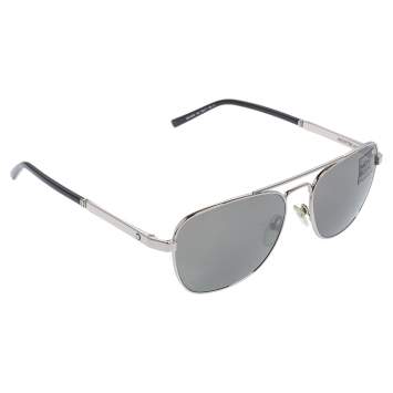Pre Owned Montblanc Silver Tone/ Grey MB 649S Aviator Sunglasses